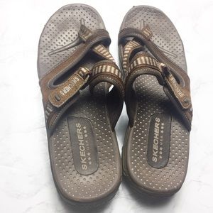 Skechers Brown Open Toe Sandals